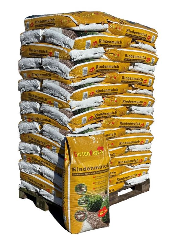 Rindenmulch Garten Flora 00-40 mm, 60L, 48 Sack/Pal.