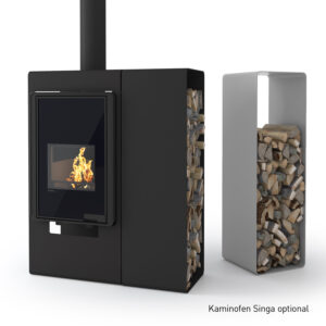 HS Flamingo Deluxe 2 Holzregal Grau