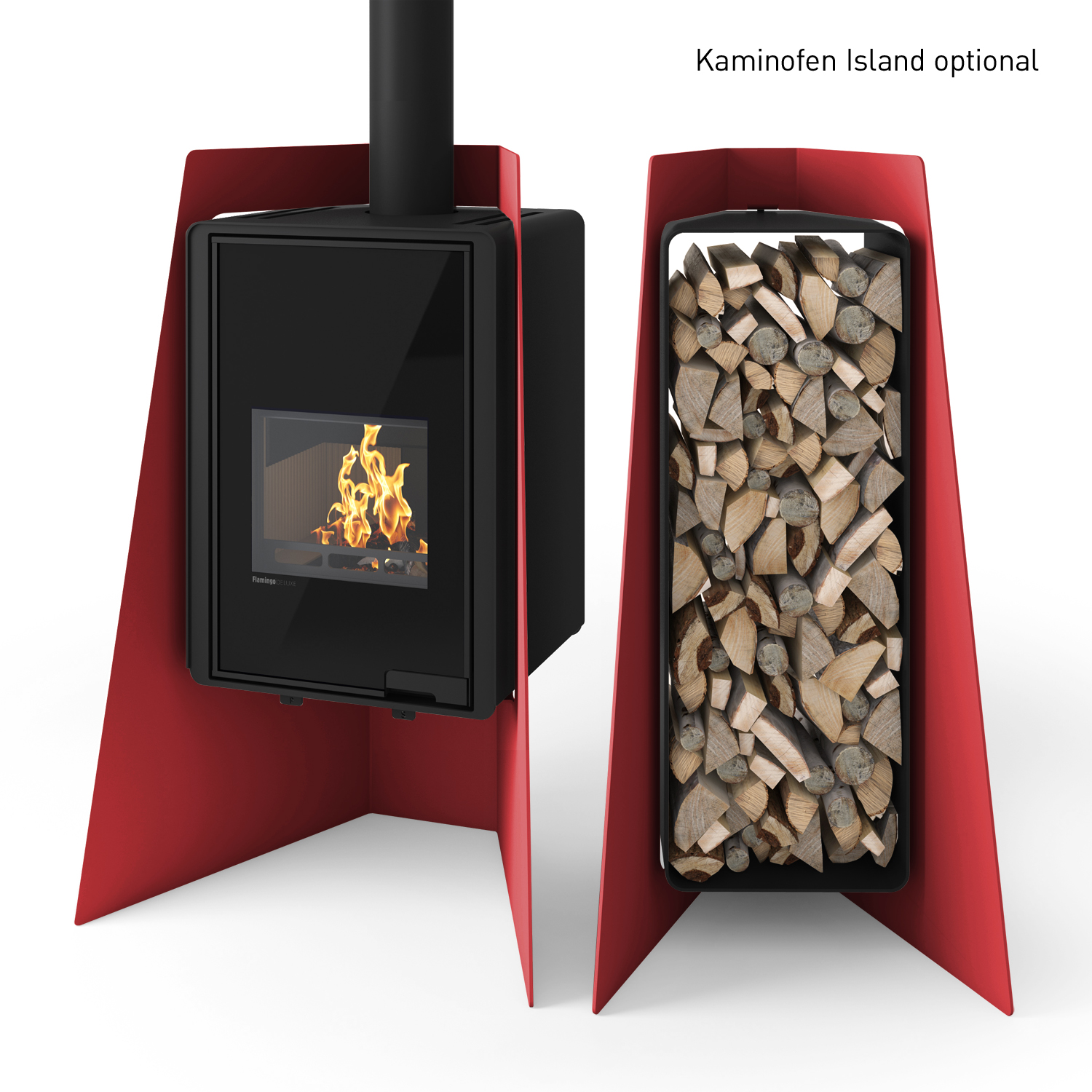 HS Flamingo Deluxe 3 Holzregal Rot – Bild 5