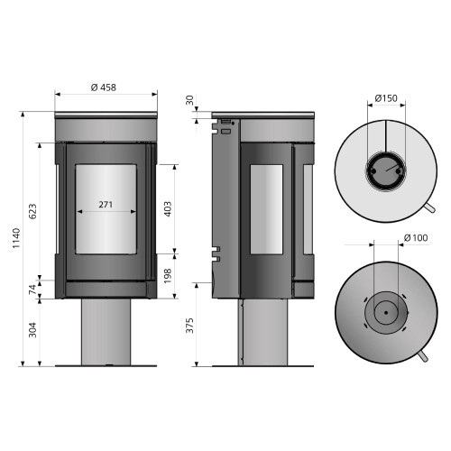 KAMINOFEN JUSTUS MEVA 5,5 KW – Bild 5