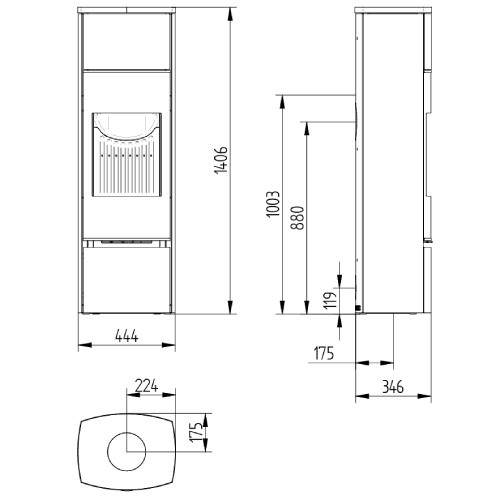 KAMINOFEN JYDEPEJSEN BELLA HIGH 4,6 KW – Bild 3
