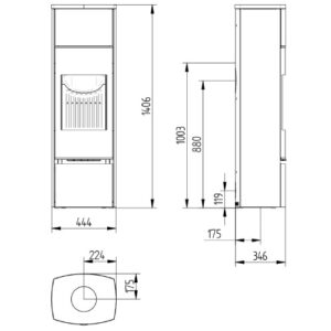 KAMINOFEN JYDEPEJSEN BELLA HIGH SEITENGLAS 4,6 KW