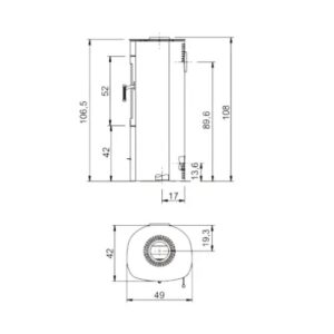 KAMINOFEN MAX BLANK TURIN S STEEL 5 KW