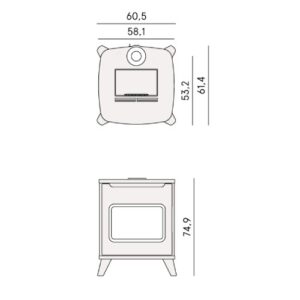 Pelletofen Cadel Hublot 6 Up-Twin 6 kW