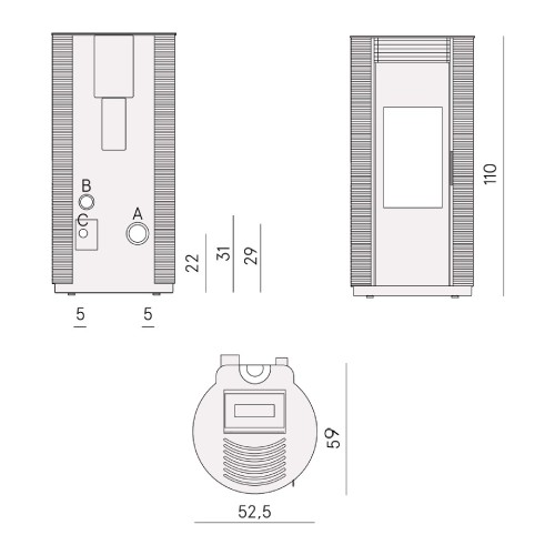 Pelletofen Cadel Spin Plus 9 AirTech PS 8,5 kW – Bild 3