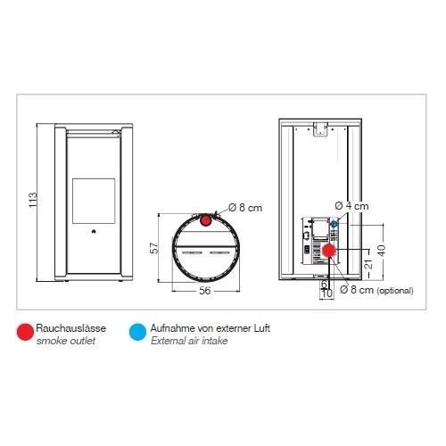 PELLETOFEN EDILKAMIN EVIA2 UP 7,9 KW – Bild 3