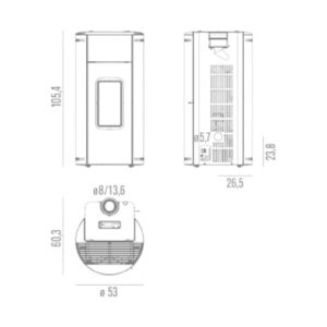 Pelletofen Red Kunal Air 8 XUP! S1 8 kW