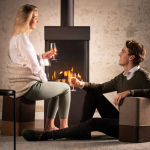 Trimline Hocker Holzfarben